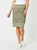 Charlie Cotton Twill Stretch Skirt - Khaki