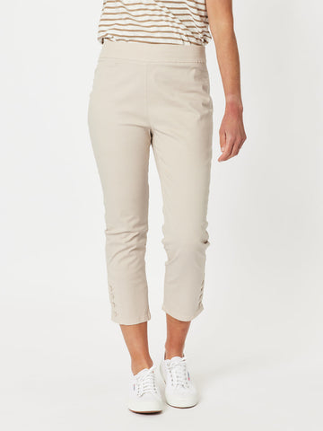 Charlie Cotton Twill Stretch Capri Pant - Natural