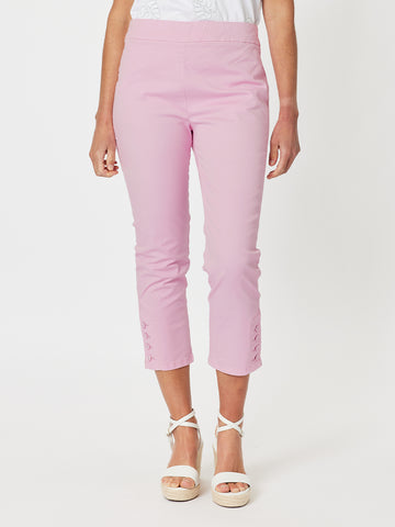 Charlie Cotton Twill Stretch Capri Pant - Pink