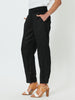 19393 - Jersey Waist Linen Pant - Black