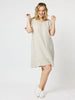 Ruffle Hem Linen Dress - Natural