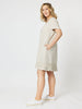 Ruffle Hem Linen Dress - Natural