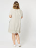 Ruffle Hem Linen Dress - Natural