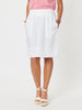 Mimi Ruffle Hem Linen Skirt - White