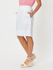 Mimi Ruffle Hem Linen Skirt - White