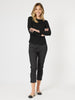 Classic Cotton Rib Long Sleeve Top - Black