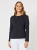 Crew Neck Long Sleeve Top - Navy