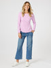 Crew Neck Cotton Rib Long Sleeve Top - Orchid