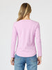 Crew Neck Cotton Rib Long Sleeve Top - Orchid