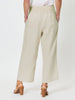 Jersey Waist Linen Wide Leg Pant - Natural