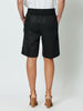 Jersey Waist Linen Short-BLACK