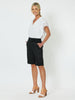 Jersey Waist Linen Short-BLACK