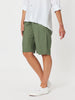 Jersey Waist Linen Short-KHAKI