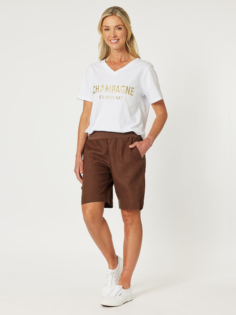 Jersey Waist Linen Short-KOKO