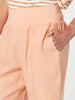 Jersey Waist Linen Short-MANDARINE