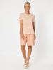 Jersey Waist Linen Short-MANDARINE