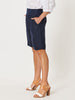 Jersey Waist Linen Short-NAVY