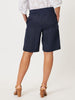 Jersey Waist Linen Short-NAVY