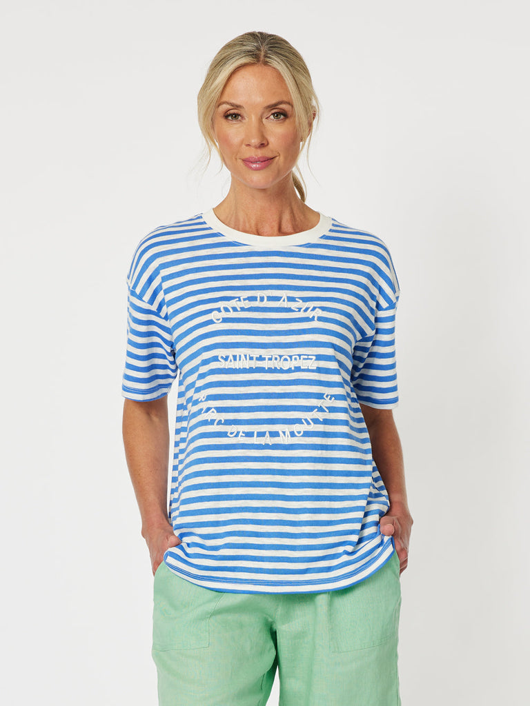 Saint Tropez Stripe Tee - Blue