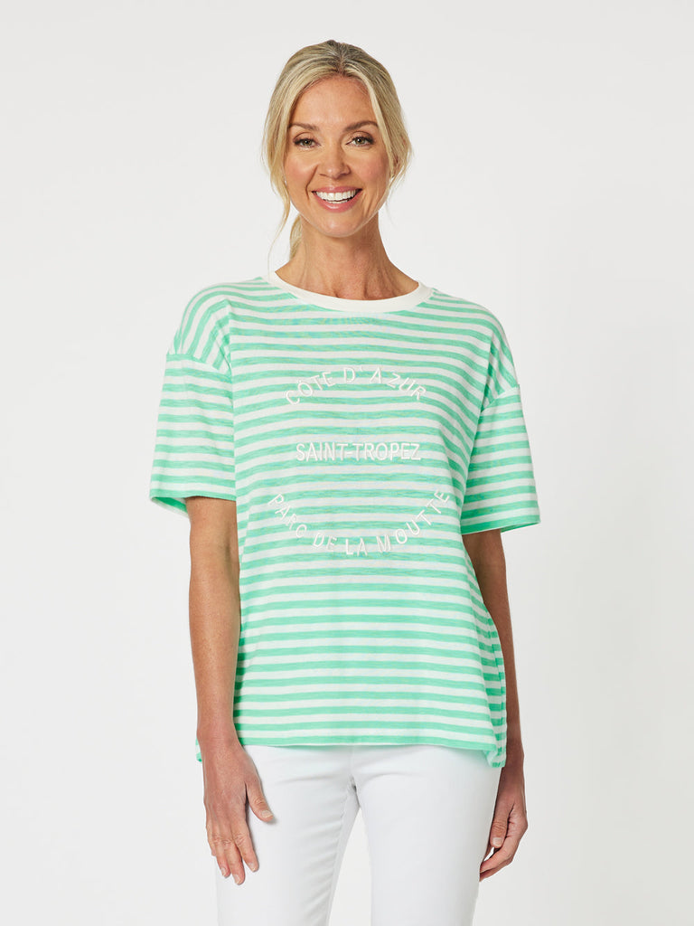 Saint Tropez Stripe Tee - Mint