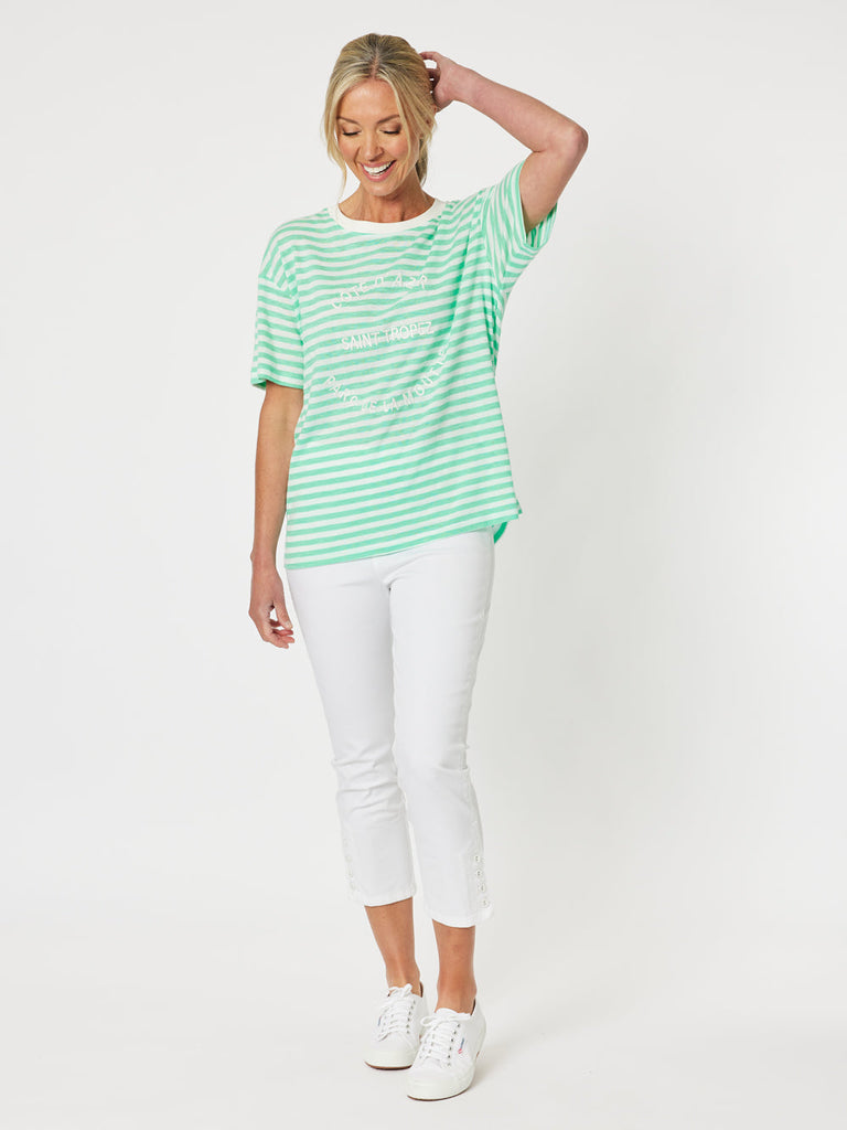 Saint Tropez Stripe Tee - Mint