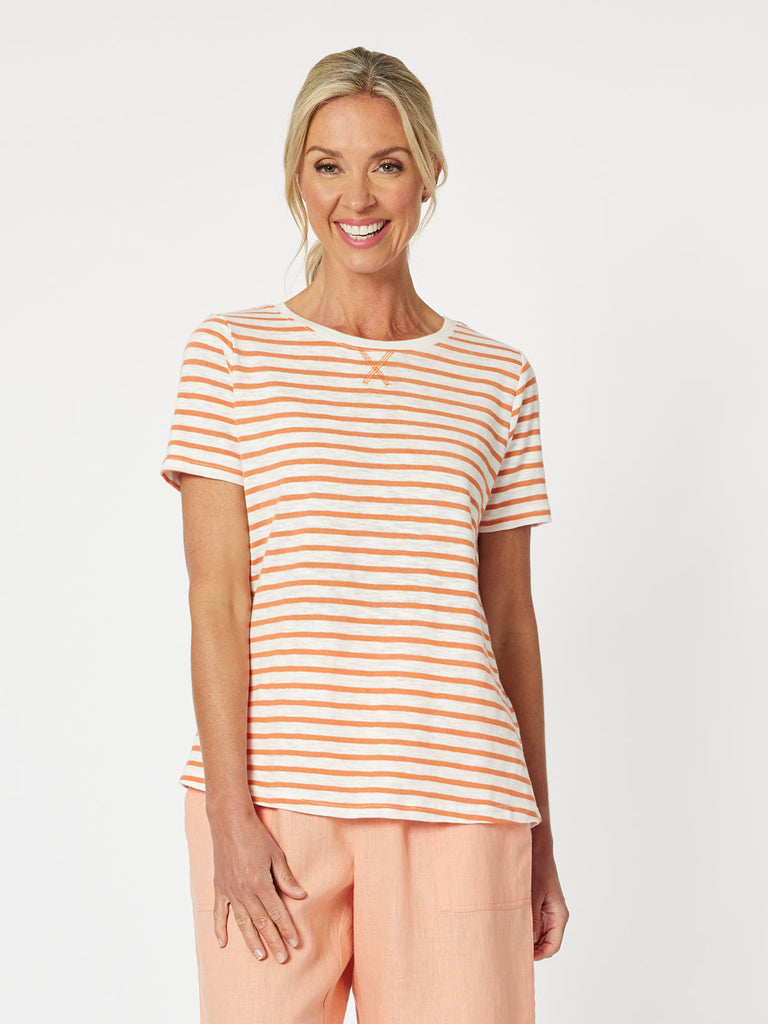 Classic Stripe Tee - Mandarine