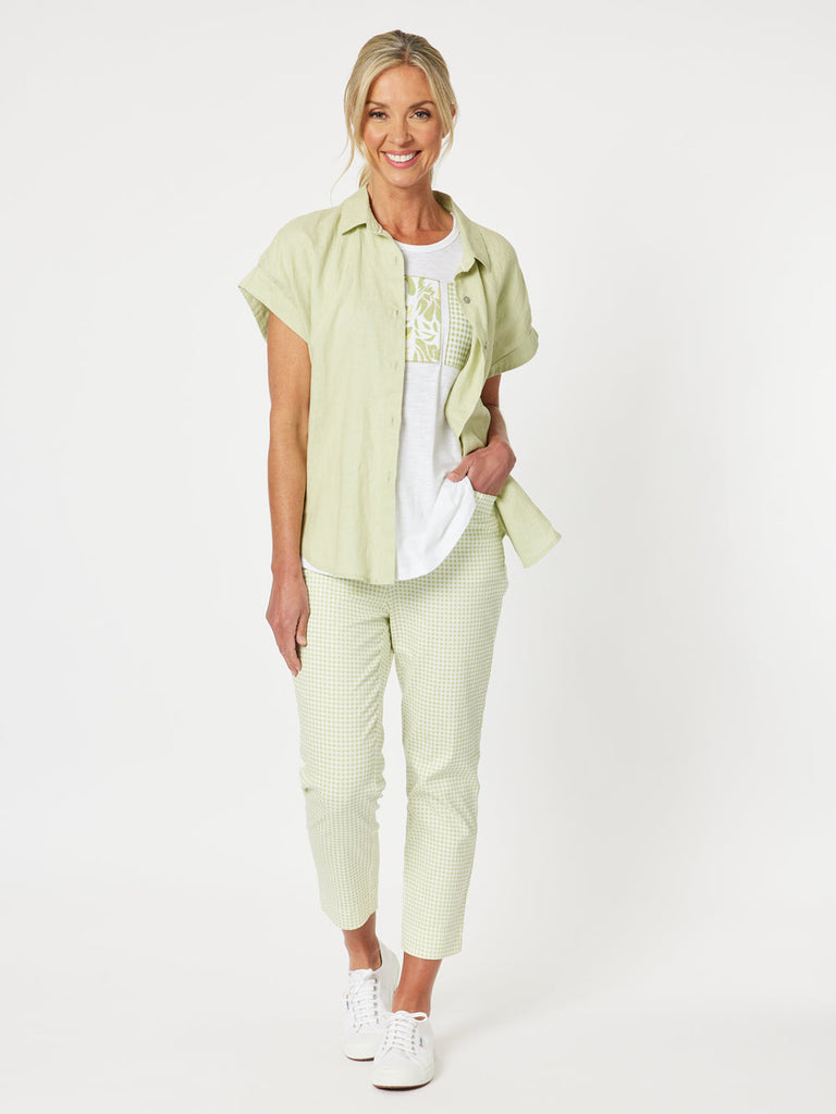 Millie Linen Shirt - Celery