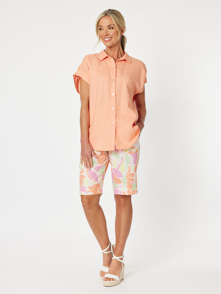 Millie Linen Shirt - Mandarine