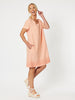 Ruffle Hem Linen Dress - Mandarine