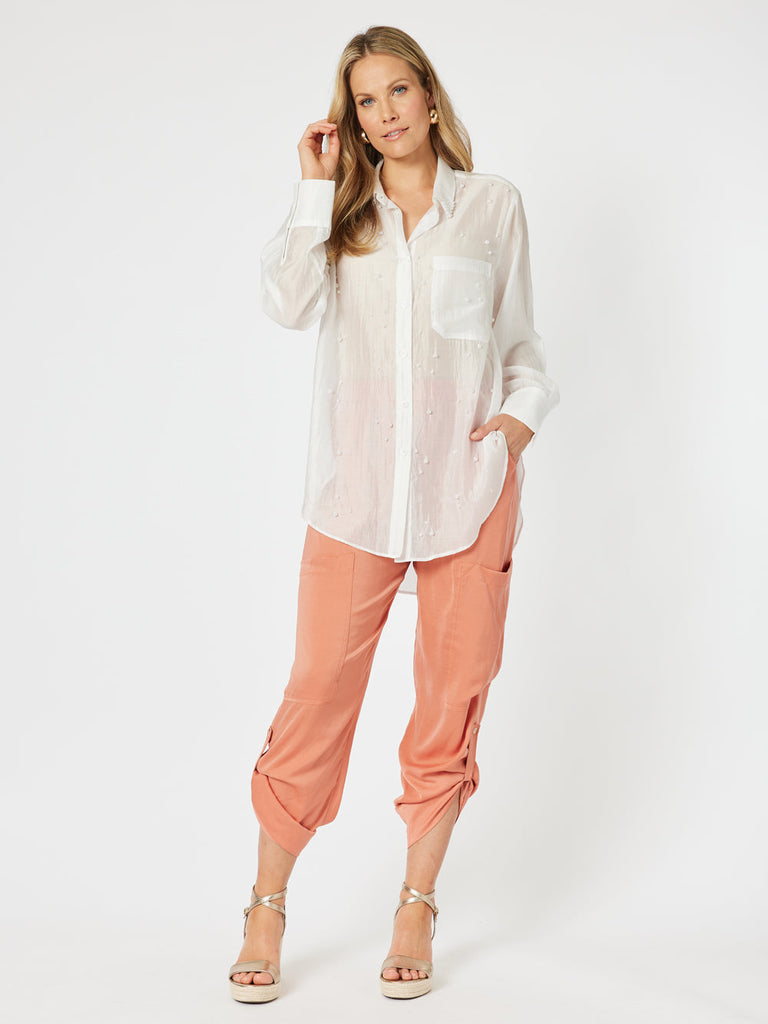 Pearl Voile Shirt - White