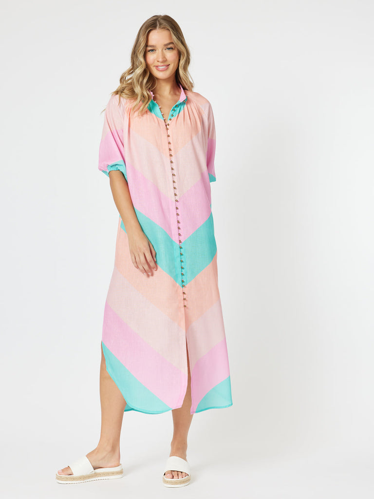 Gelato Button Down Dress - Multi