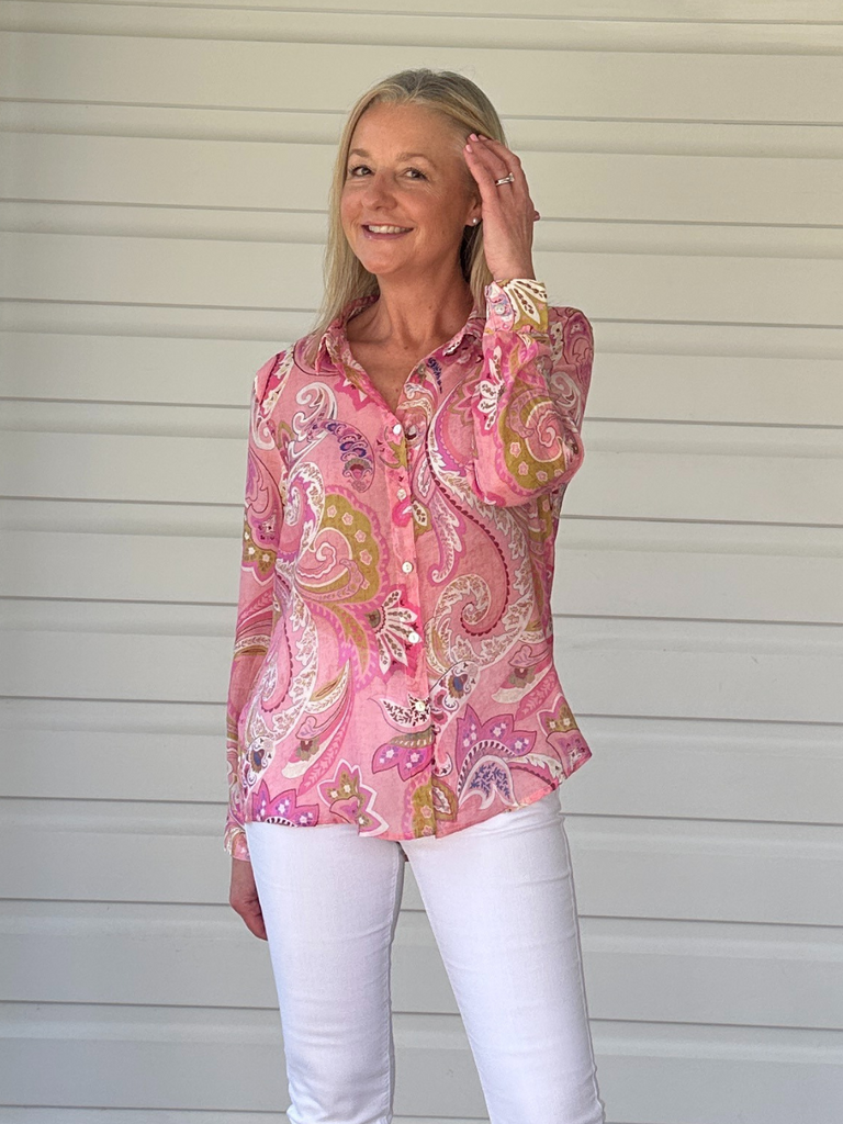 Terrigal Printed Shirt - Pink