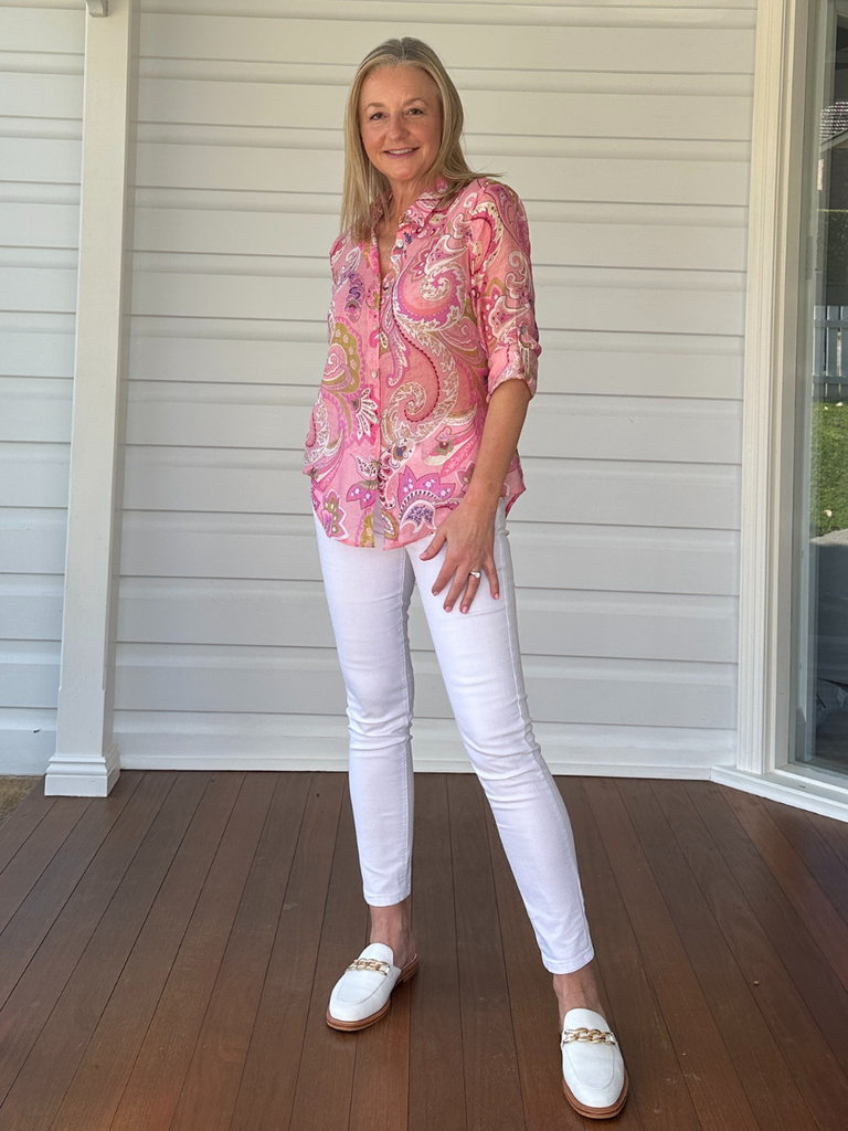 Terrigal Printed Shirt - Pink