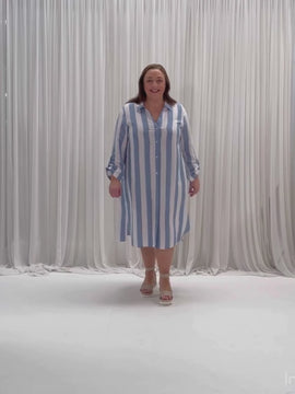 Hamptons Stripe Dress - Blue